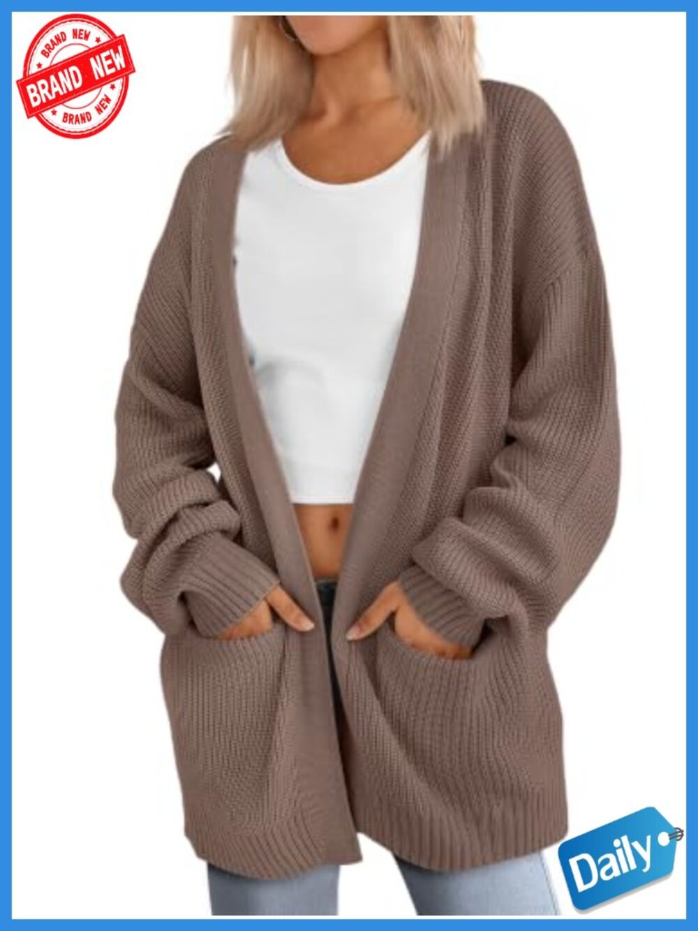 Oversized Long Cardigan Sweater for Women | Soft Knit with Pockets | Fall Office